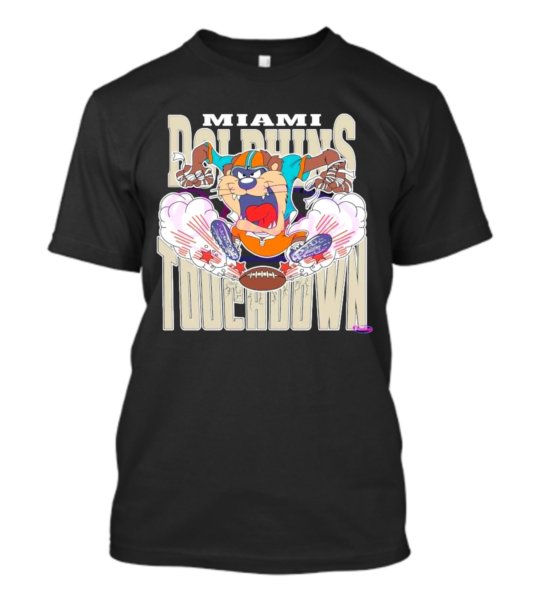 Miami Dolphins Touchdown NFL Tasmanian Devil 2025 Football Sprint T-Shirt