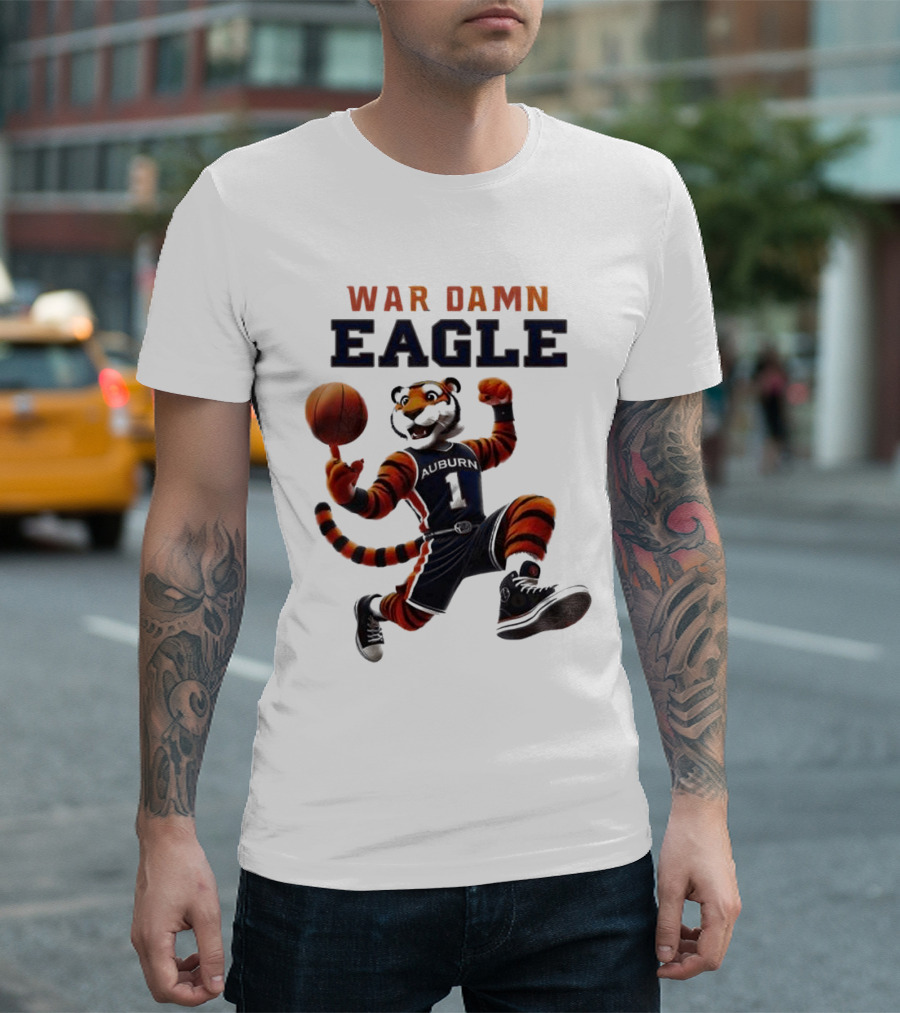 NCAA Auburn Tigers War Damn Eagle 2025 Mascot Basketball Tiger T-Shirt