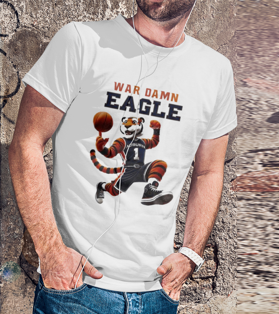 NCAA Auburn Tigers War Damn Eagle 2025 Mascot Basketball Tiger T-Shirt