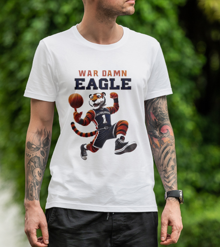 NCAA Auburn Tigers War Damn Eagle 2025 Mascot Basketball Tiger T-Shirt