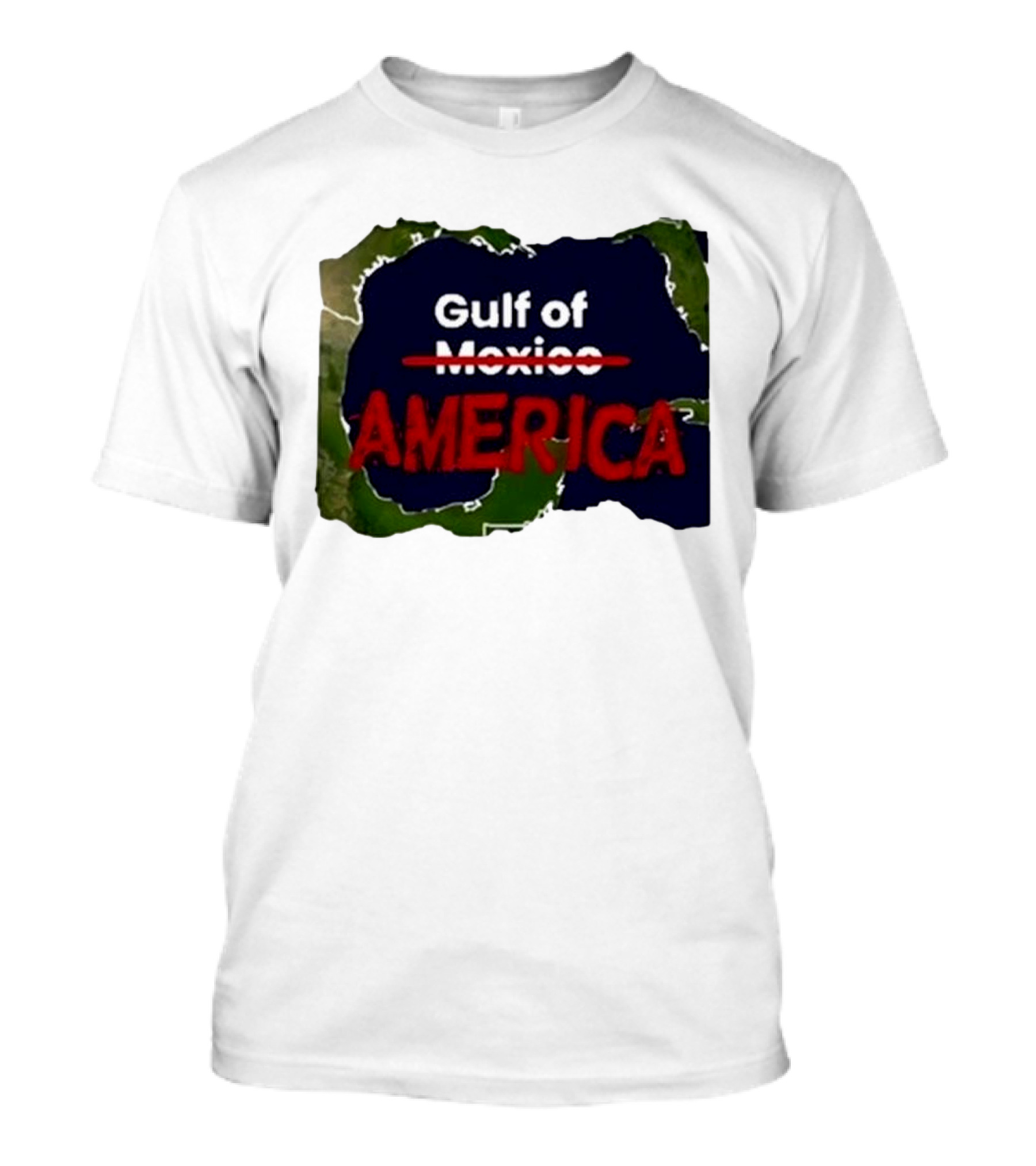 Gulf Of America Map Text T-Shirt