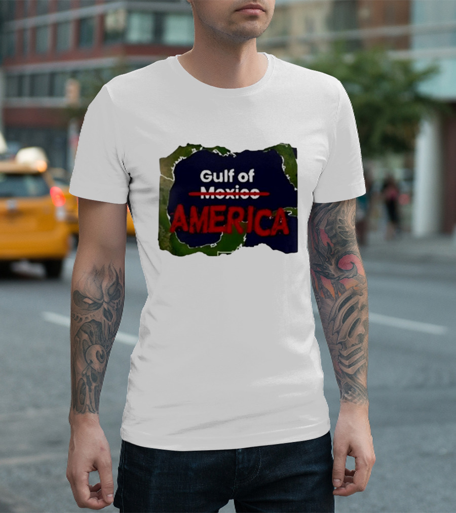 Gulf Of America Map Text T-Shirt