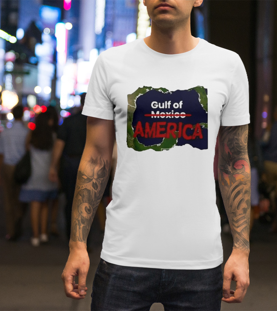 Gulf Of America Map Text T-Shirt