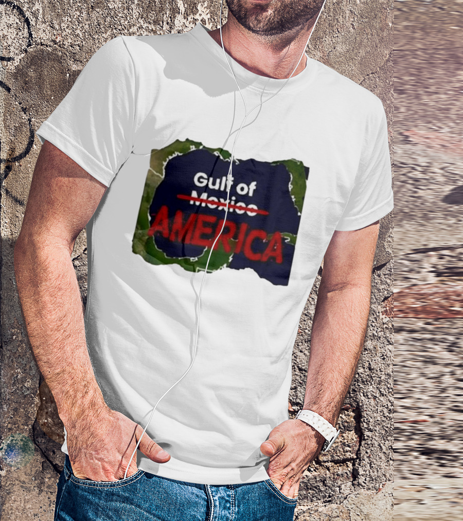 Gulf Of America Map Text T-Shirt