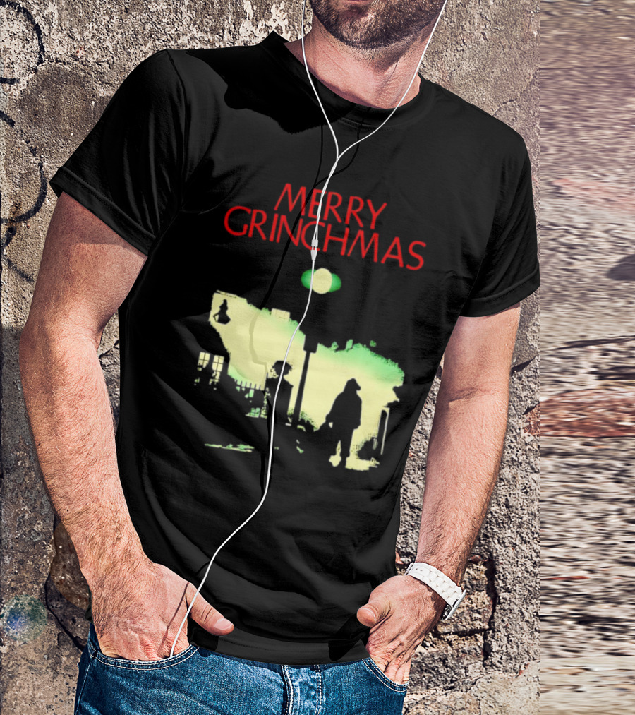 Merry Grinchmas Grinch X The Exorcist Silhouette Scene T-Shirt