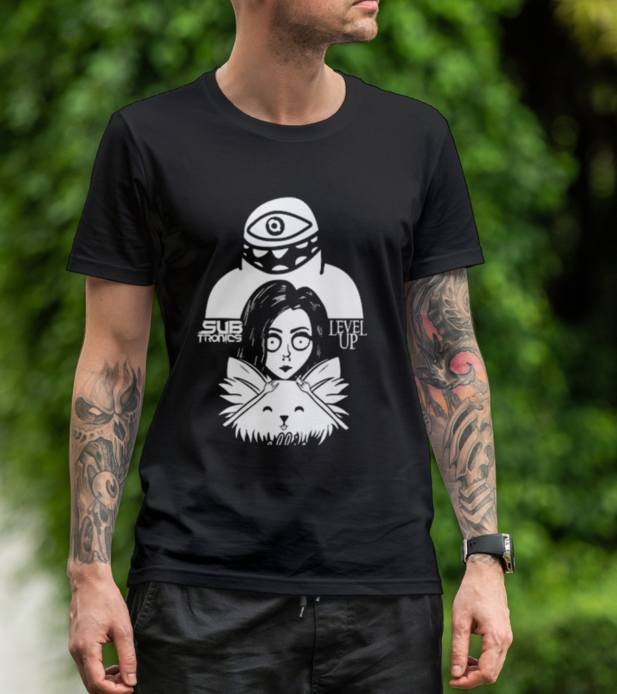 Subtronics Level Up Ellie Art Featuring Eye And Cat Motif T-Shirt