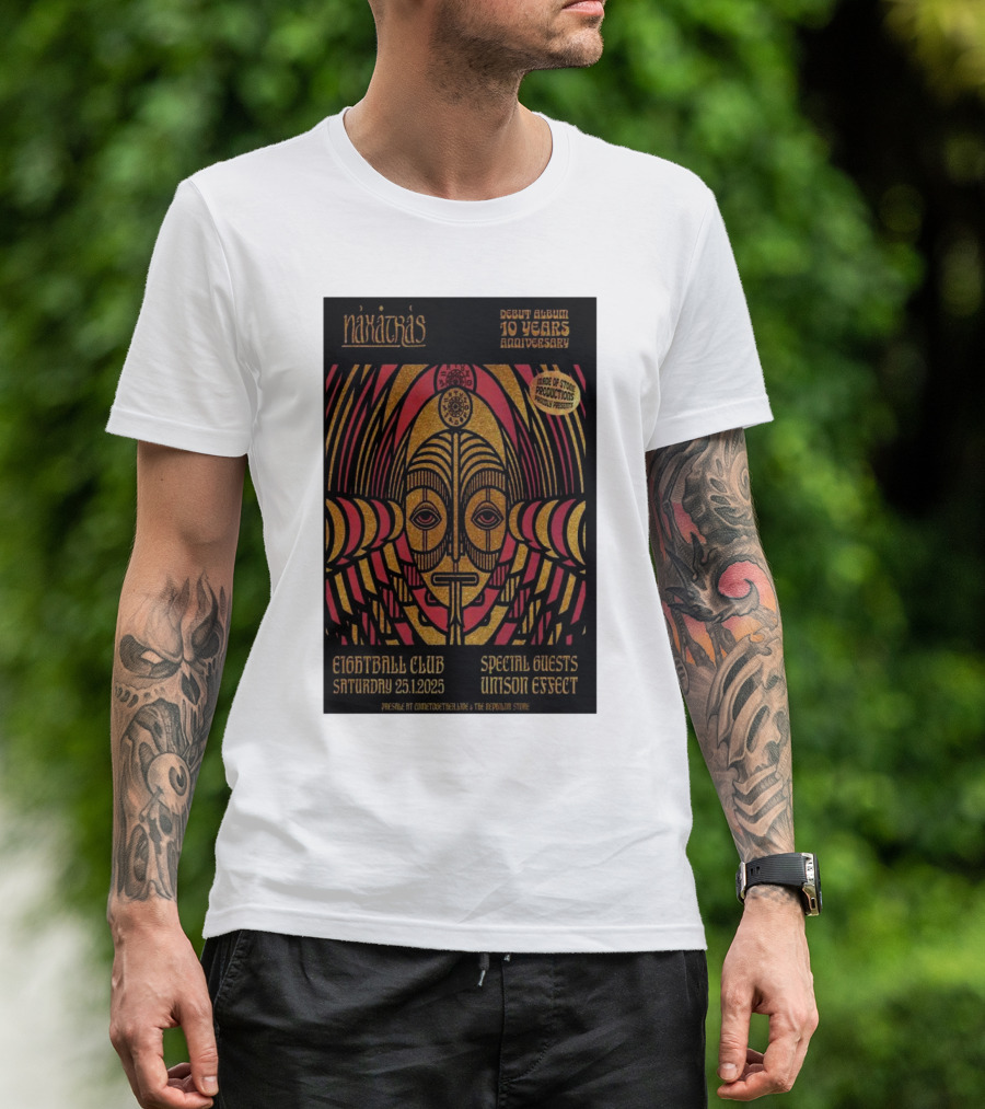 Naxatras Eightball Club Greece January 2025 Tour With Special Guests Unison Effect 10 Years Anniversary T-Shirt