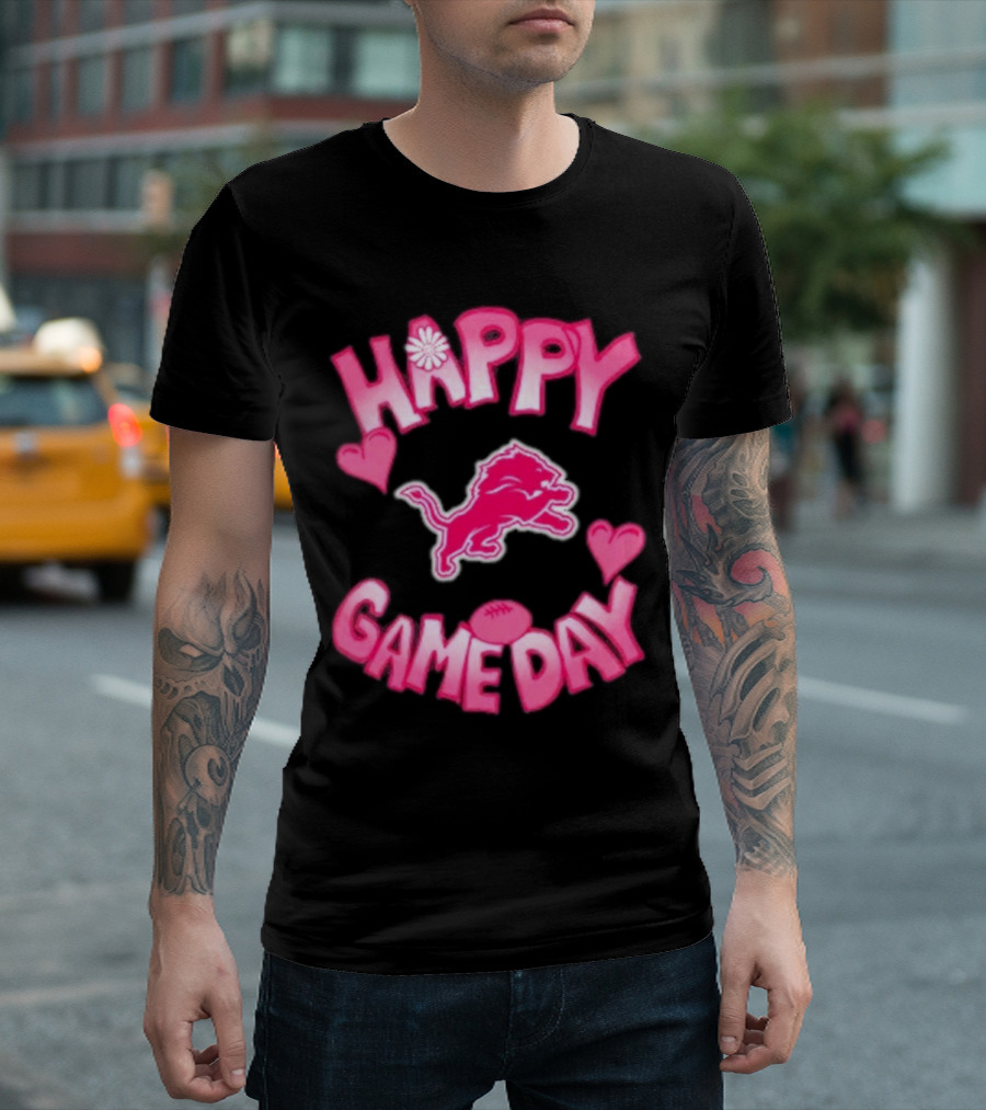 Happy Gameday Detroit Lions Valentine’s Day 2025 T-Shirt