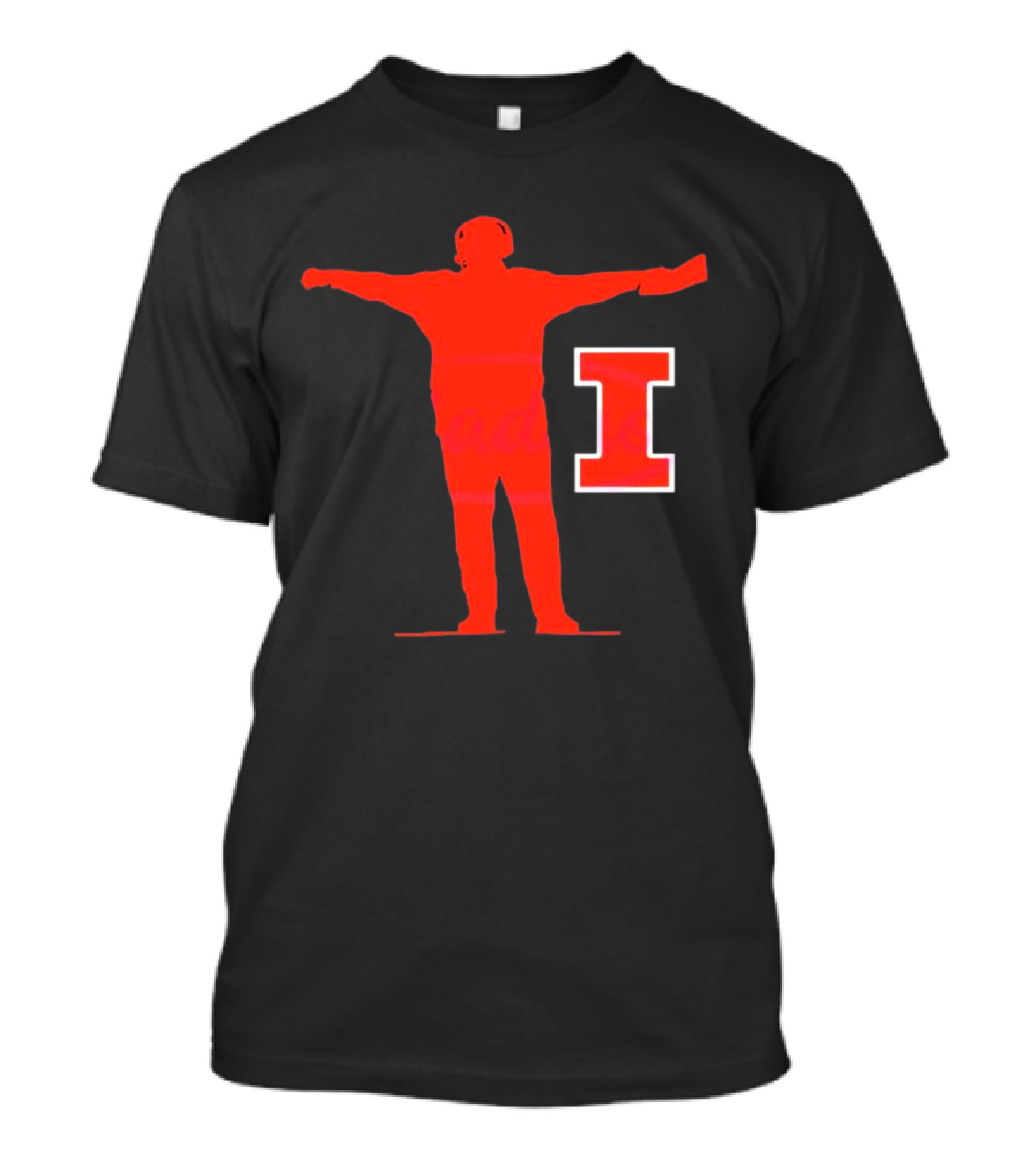 Bret Bielema Illinois Fighting Illini Football Coach Sign Silhouette With Block I T-Shirt