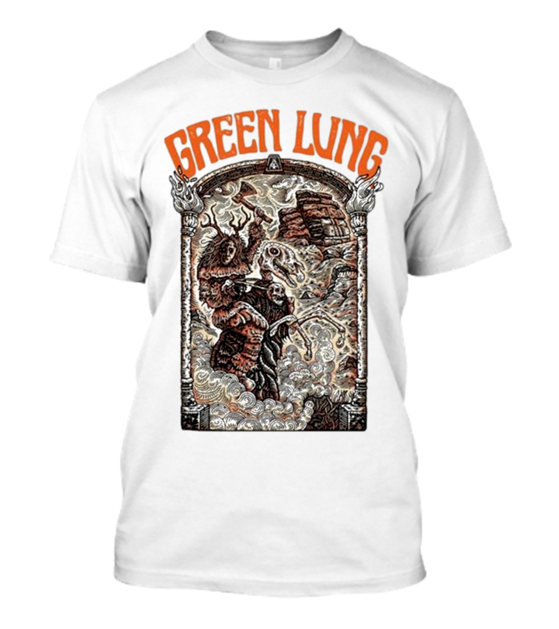 Heathen Neverland Tour 2025 Green Lung Monster Smoke T-Shirt