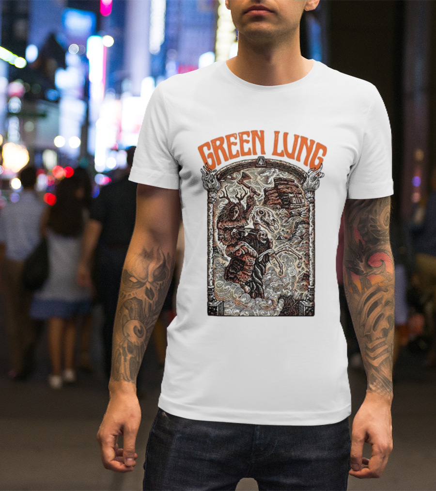 Heathen Neverland Tour 2025 Green Lung Monster Smoke T-Shirt