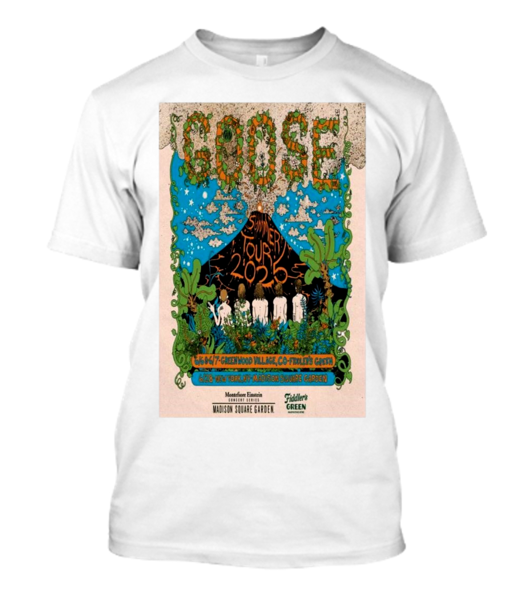 GOOSE Summer Tour 2025 Greenwood Village CO Fiddler's Green June 6th-7th Madison Square Garden Moonrise Encore T-Shirt