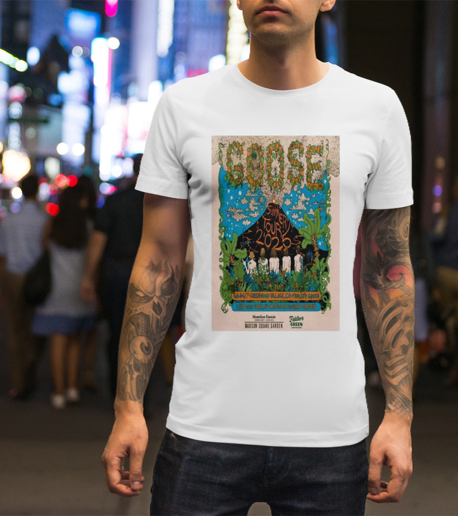 GOOSE Summer Tour 2025 Greenwood Village CO Fiddler's Green June 6th-7th Madison Square Garden Moonrise Encore T-Shirt