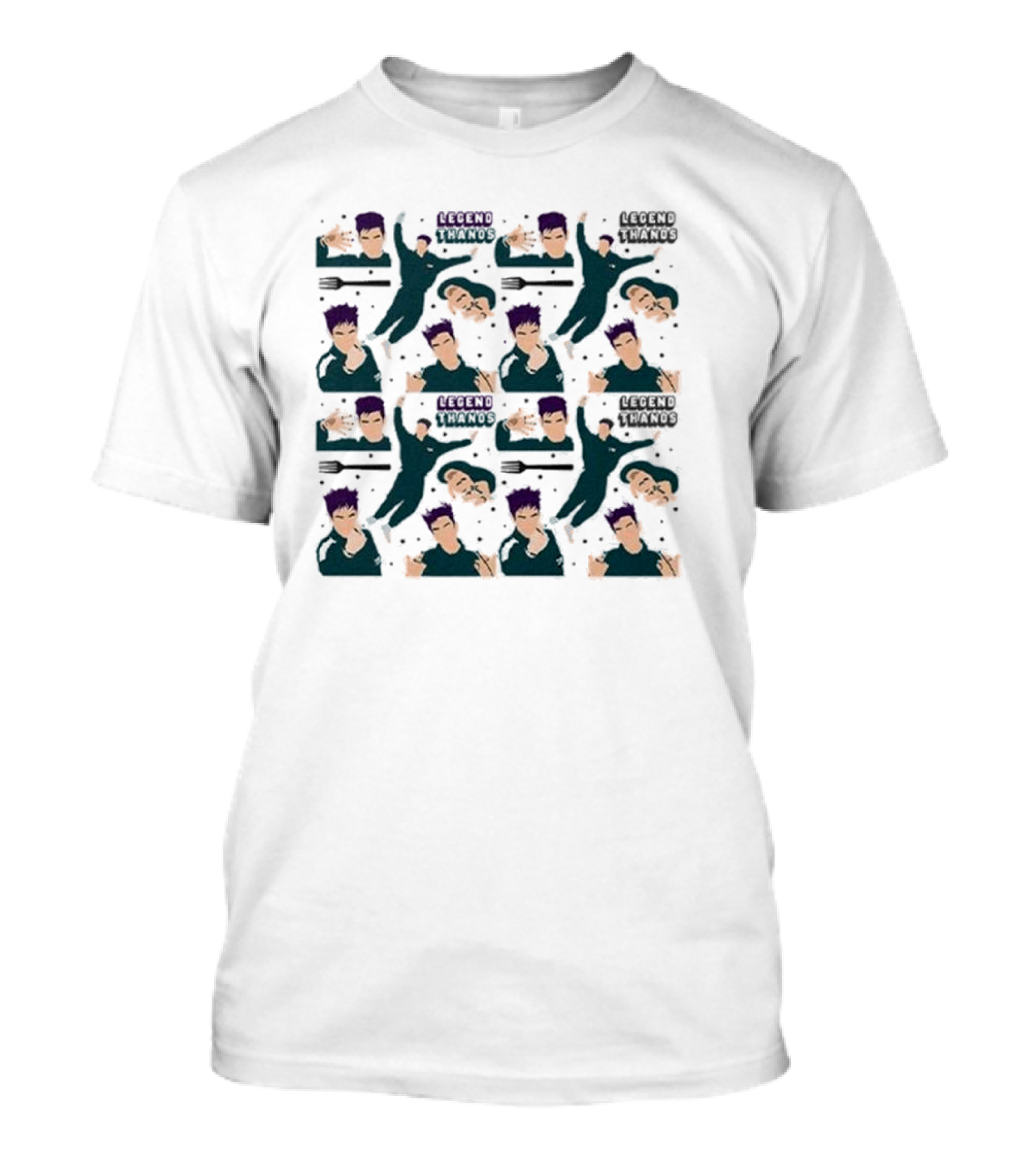 Legend Thanos Squid Game Pattern With Pose And Text Repetition T-Shirt
