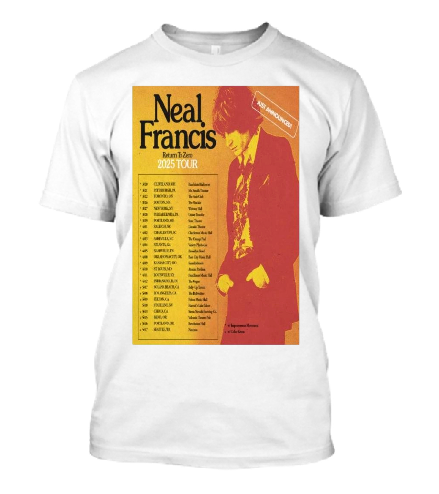 Neal Francis Return To Zero 2025 Tour Just Announced T-Shirt