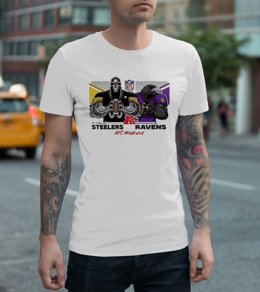 NFL Steelers Ravens AFC Wildcard Battle Showdown T-Shirt