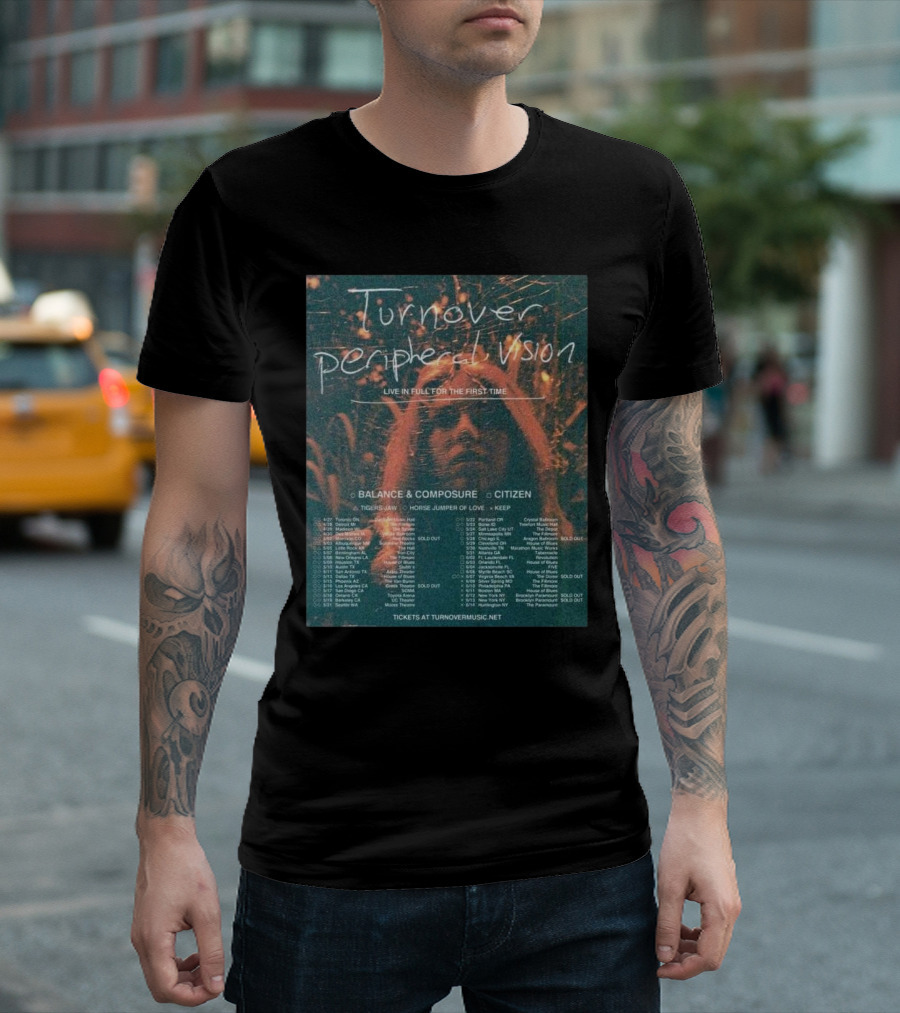 Turnover Peripheral Vision Live in Full Balance and Composure Citizen Tour Dates Tickets T-Shirt