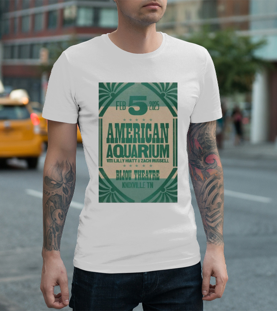 American Aquarium with Lilly Hiatt and Zach Russell Feb 5 2025 Bijou Theatre Knoxville TN T-Shirt