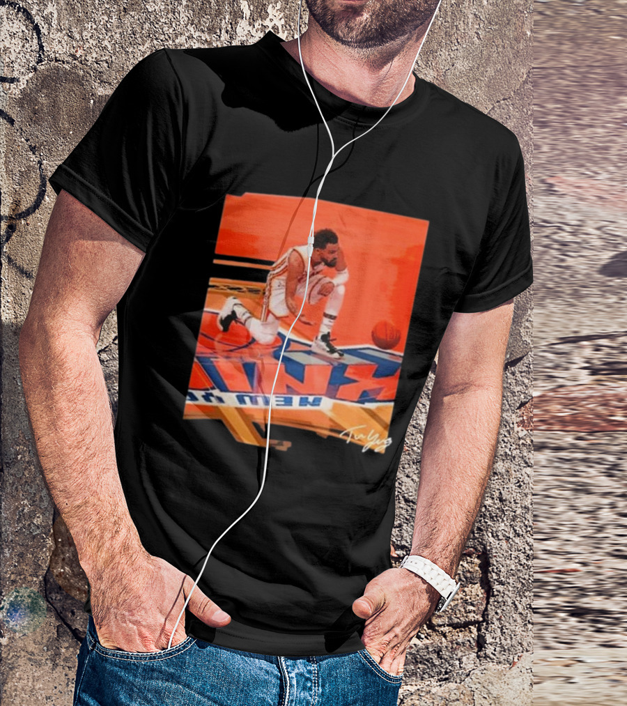 Atlanta Hawks Trae Young Kneeling Basketball New York Signature T-Shirt