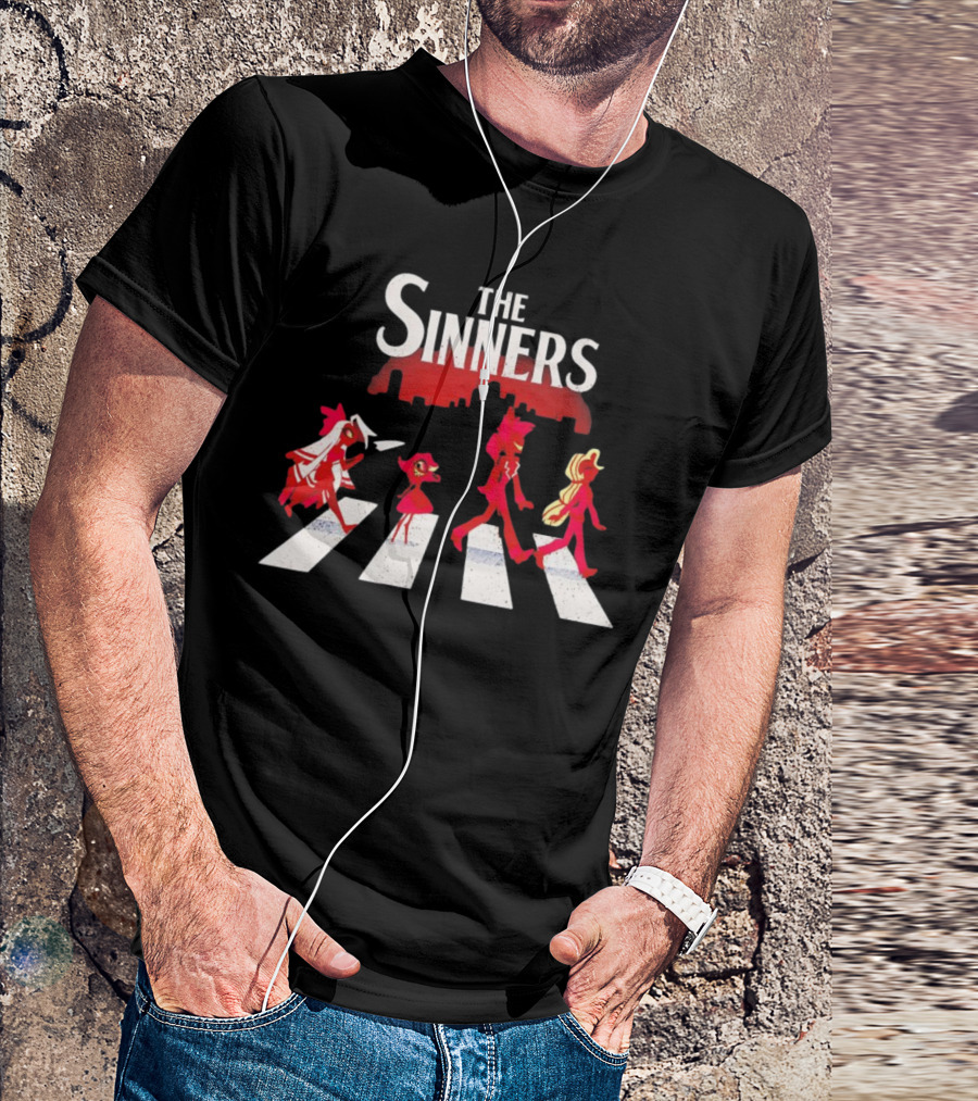 Hazbin Hotel The Sinners Abbey Road Characters Crossing T-Shirt
