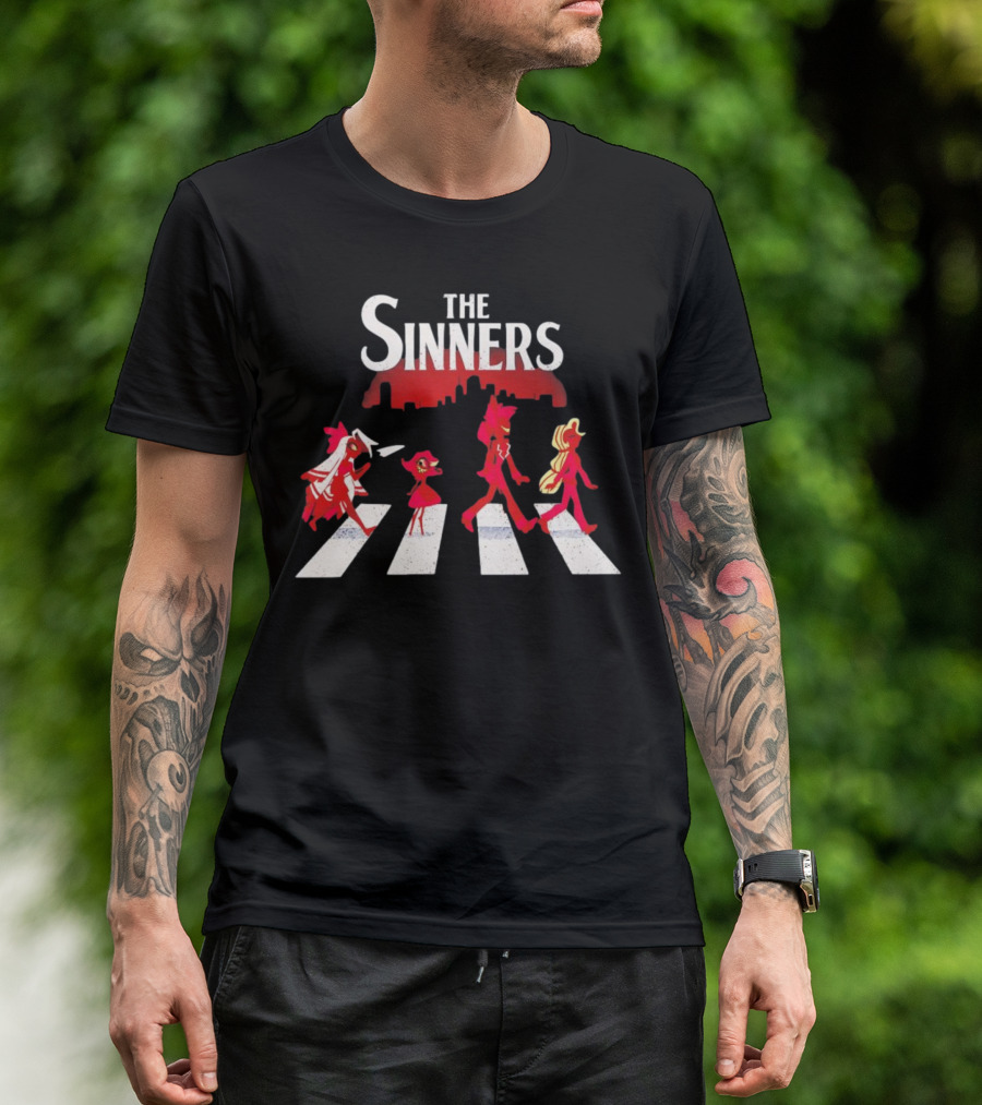 Hazbin Hotel The Sinners Abbey Road Characters Crossing T-Shirt