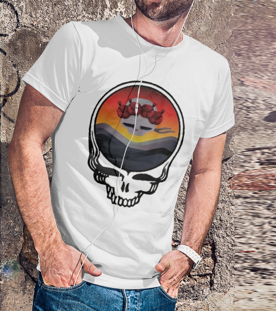 Grateful Dead The Ridge Skull Sunset With Roses T-Shirt