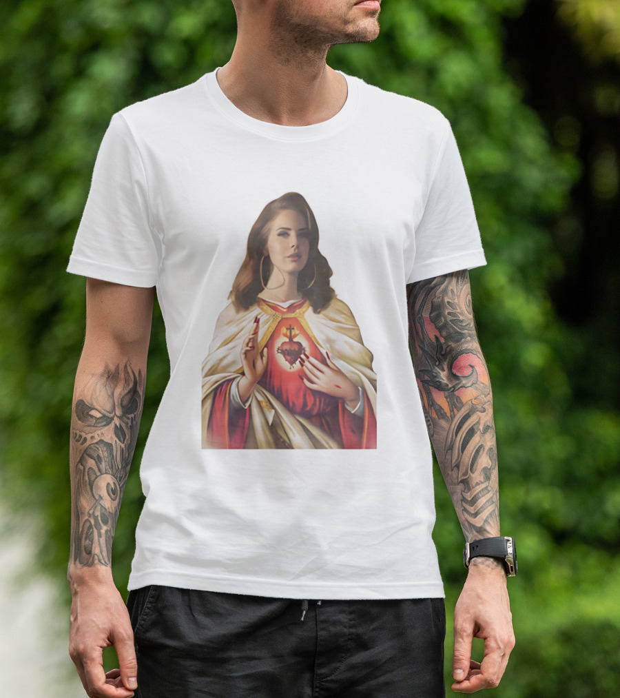 Jesus Lana Del Rey Sacred Heart Icon Image T-Shirt