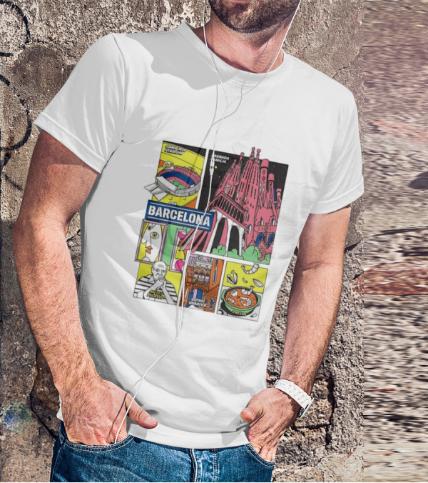 Barcelona Sagrada Familia Camp Nou Museu Picasso Gothic Quarter Paella T-Shirt