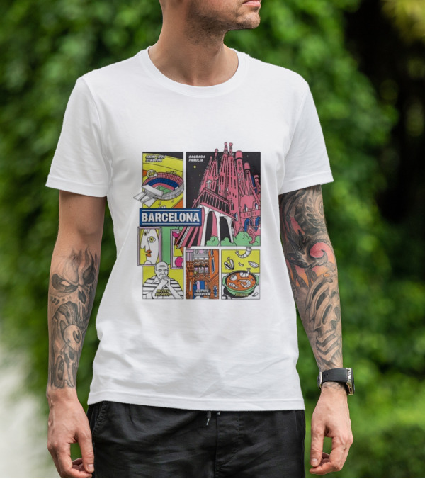 Barcelona Sagrada Familia Camp Nou Museu Picasso Gothic Quarter Paella T-Shirt