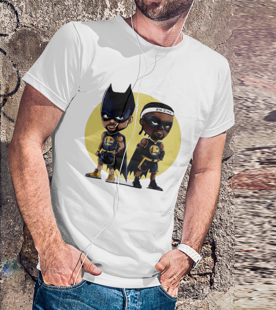 Batman And Robin Chibi Warriors 30 And Headband Duo Big Face T-Shirt