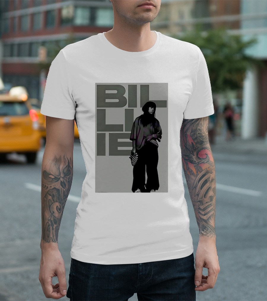 Billie Eilish Striped Bag Monochrome Fashion T-Shirt