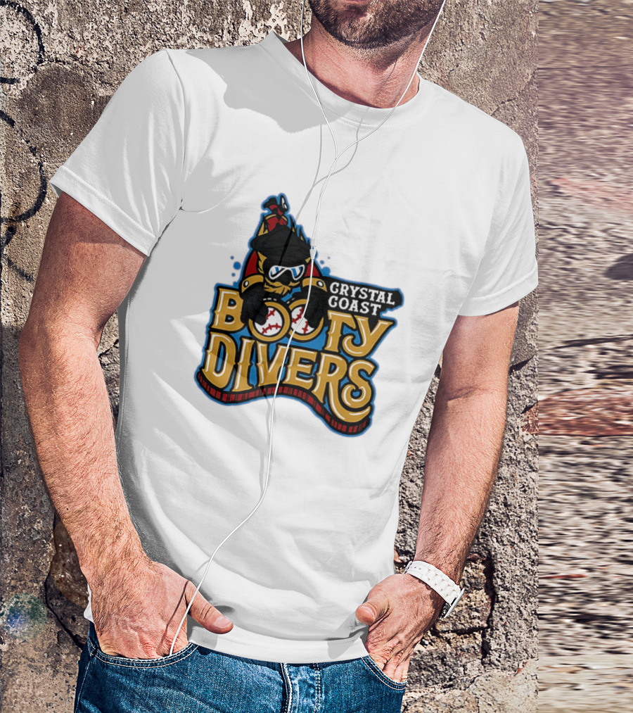 Crystal Coast Booty Divers Pirate Spyglass Emblem T-Shirt