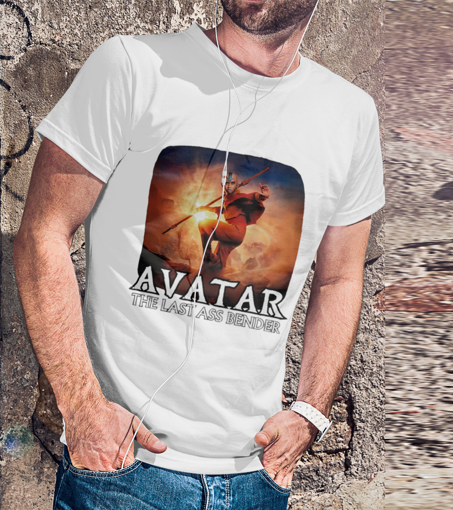 Avatar The Last Ass Bender Aang Parody With Red Outfit And Staff T-Shirt