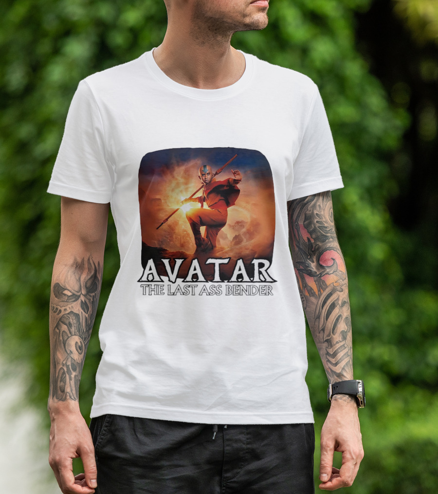 Avatar The Last Ass Bender Aang Parody With Red Outfit And Staff T-Shirt