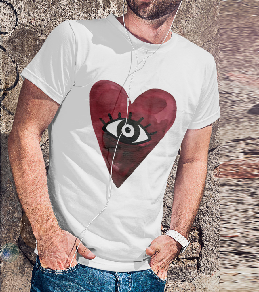 Burgundy Hearts Club Eye Retro T-Shirt