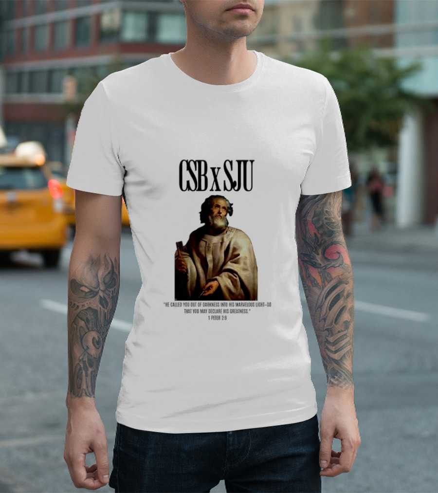 CSB SJU He Called You Out of Darkness Into His Marvelous Light Saint Peter Painting T-Shirt