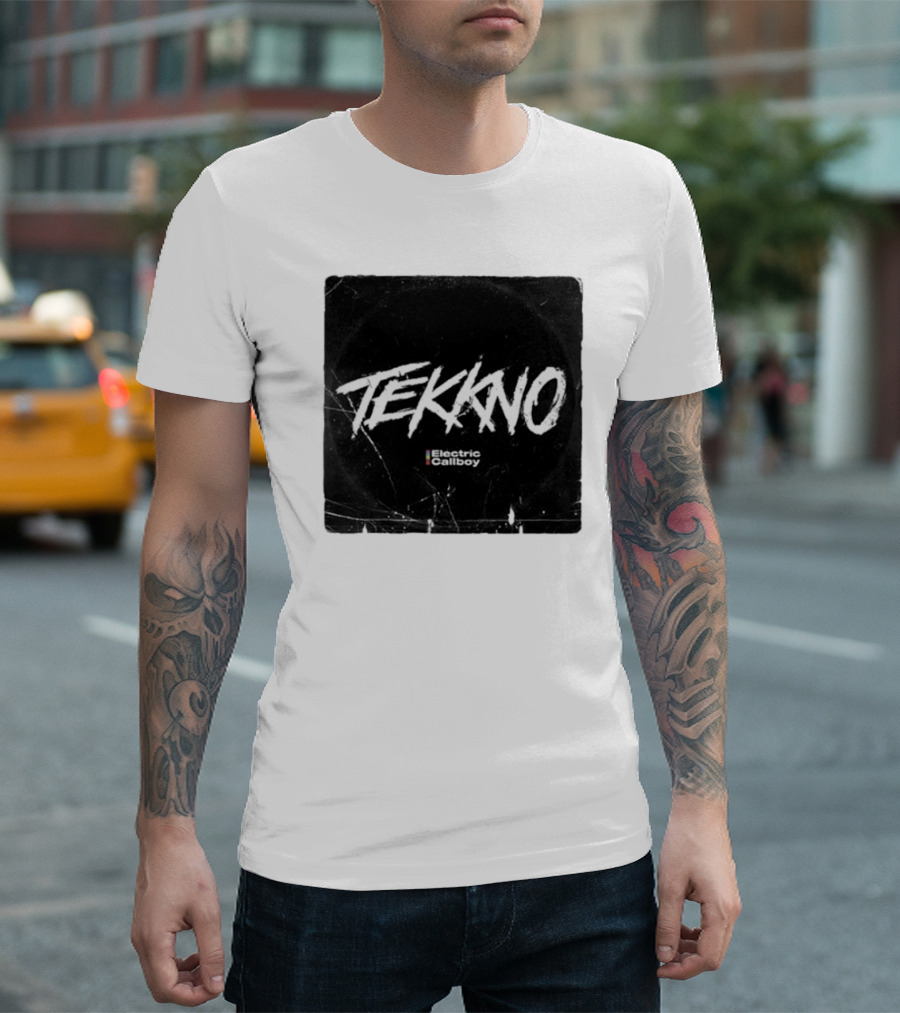 Electric Callboy Tekkno Cover Grunge Style Black Background T-Shirt