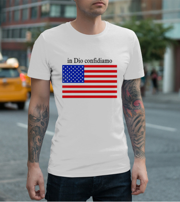 Eric Adams Wearing In Dio Confidiamo T-Shirt