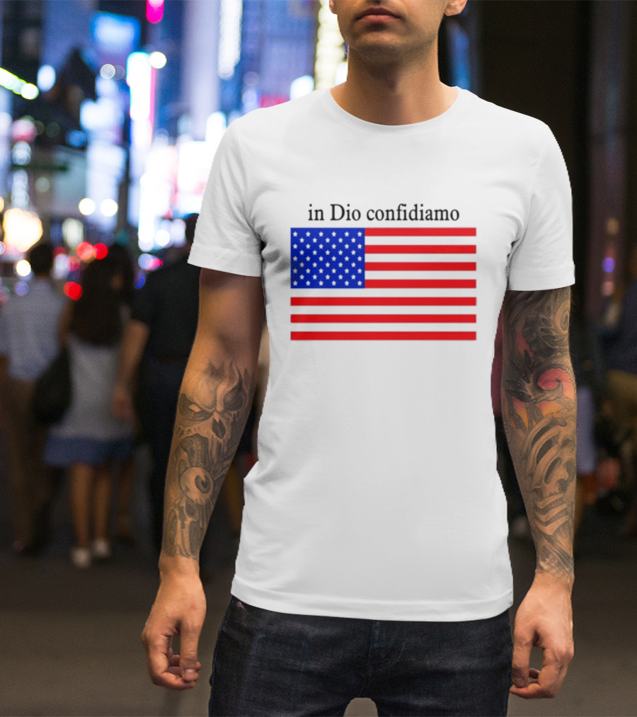 Eric Adams Wearing In Dio Confidiamo T-Shirt