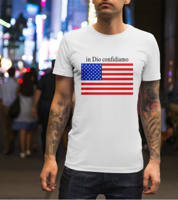 Eric Adams Wearing In Dio Confidiamo T-Shirt