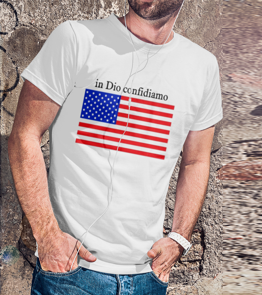 Eric Adams Wearing In Dio Confidiamo T-Shirt