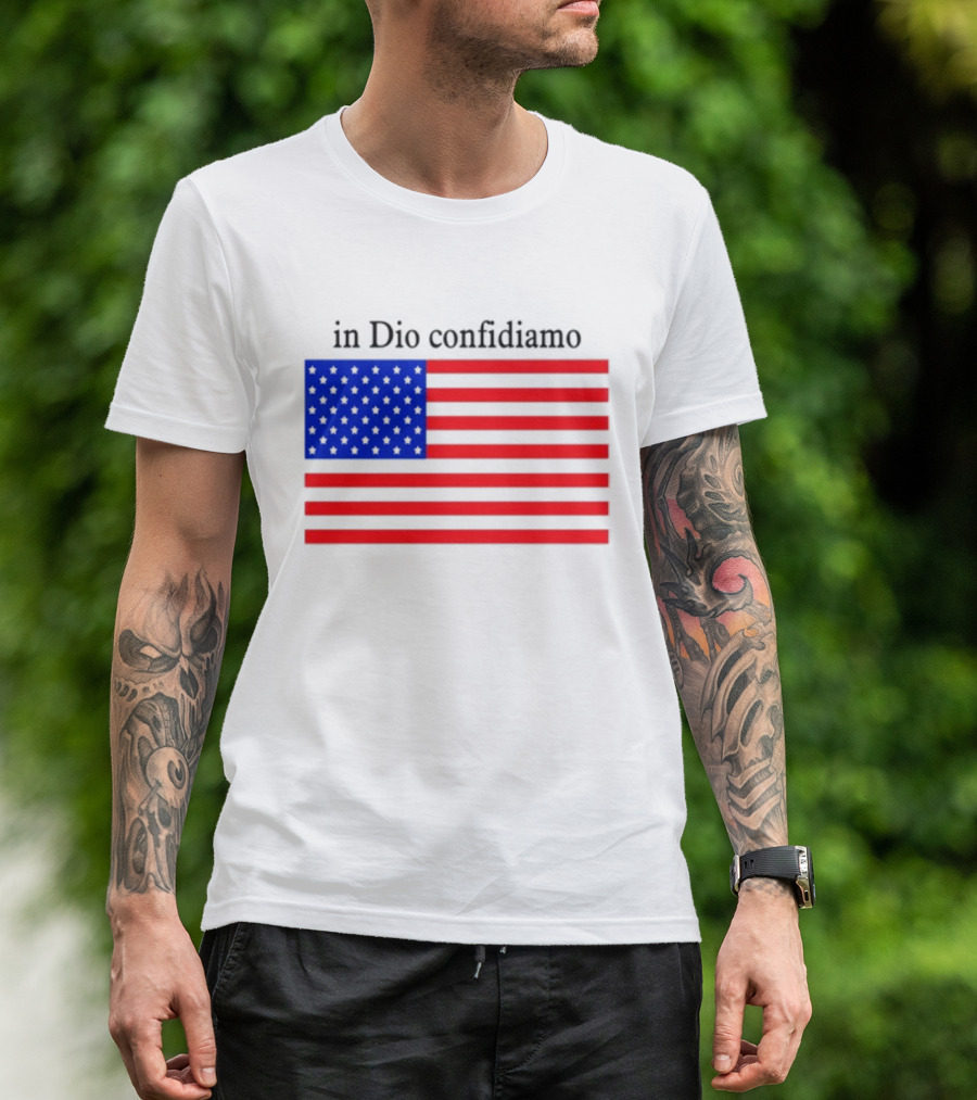 Eric Adams Wearing In Dio Confidiamo T-Shirt
