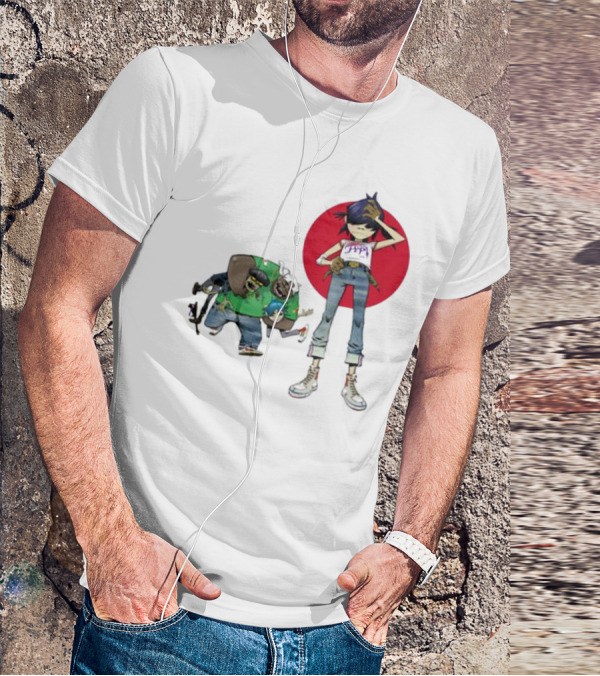 Gorillaz Invisible Sun Japanese Red Circle Band Members T-Shirt