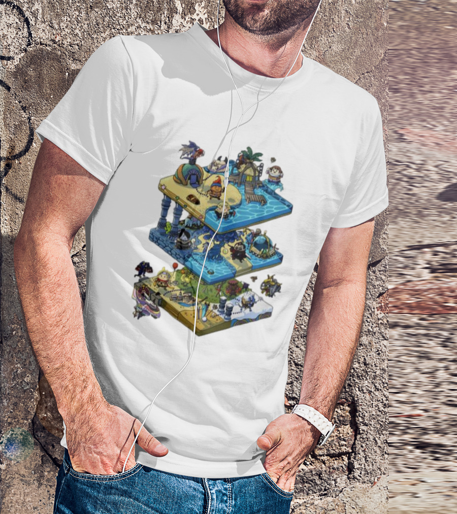 Final Fantasy OC Commission Adventure Island Levels Scene T-Shirt