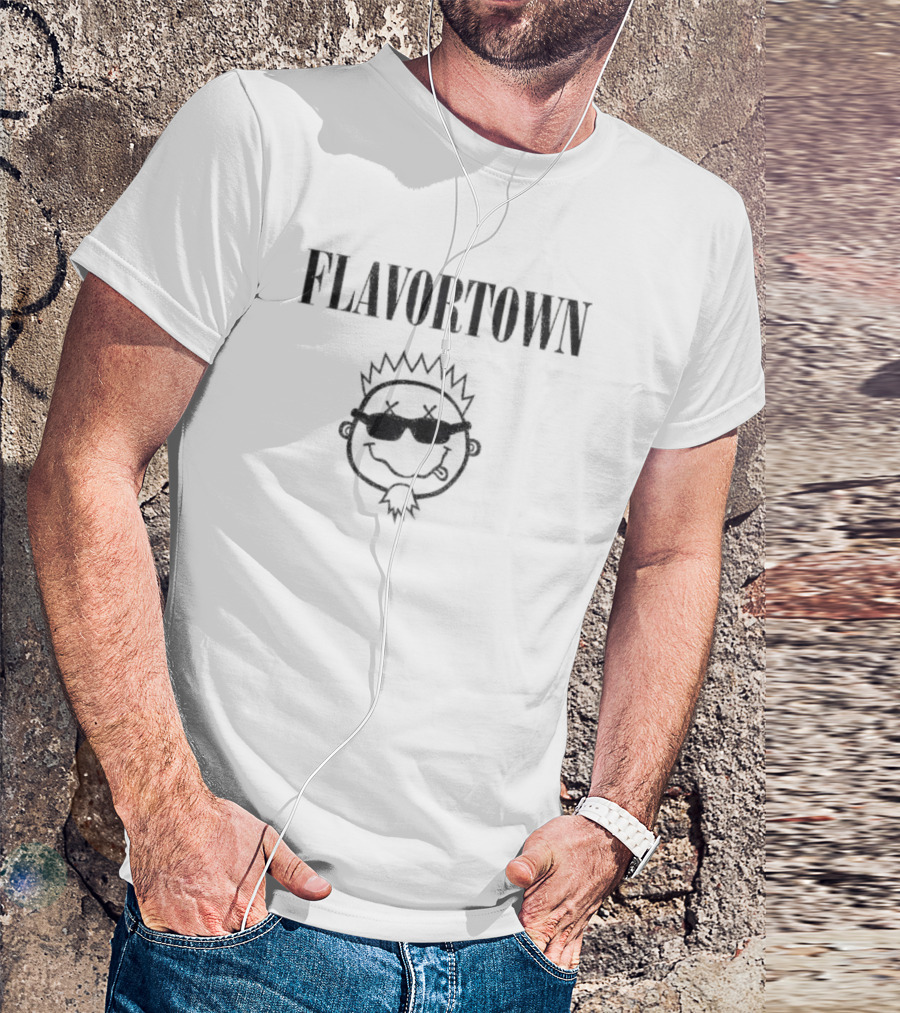 Flavortown Guy Fieri Smells Like Flavor With Sunglasses Pizza Icon T-Shirt