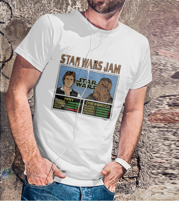 Star Wars Jam Han Chewbacca Piloting Accuracy Outlaw Strength T-Shirt
