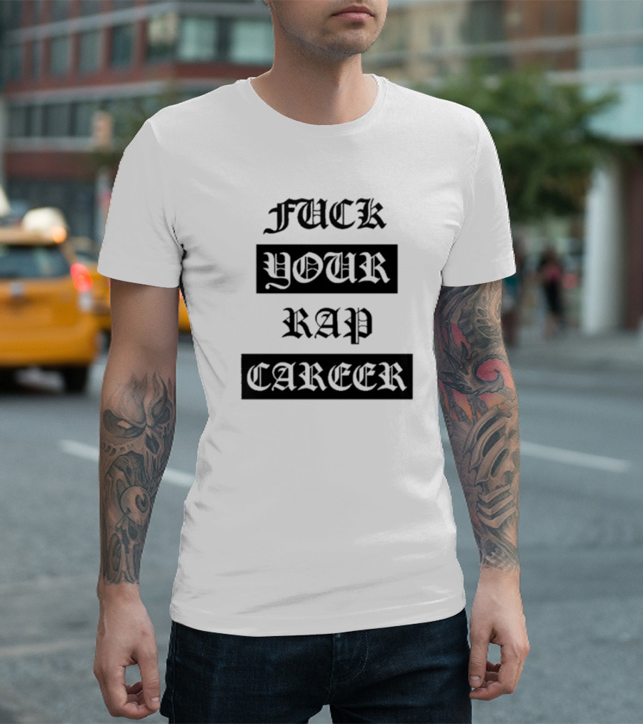 Fuck Your Rap Career Eyeball Cross Microphone Sperm Symbol T-Shirt