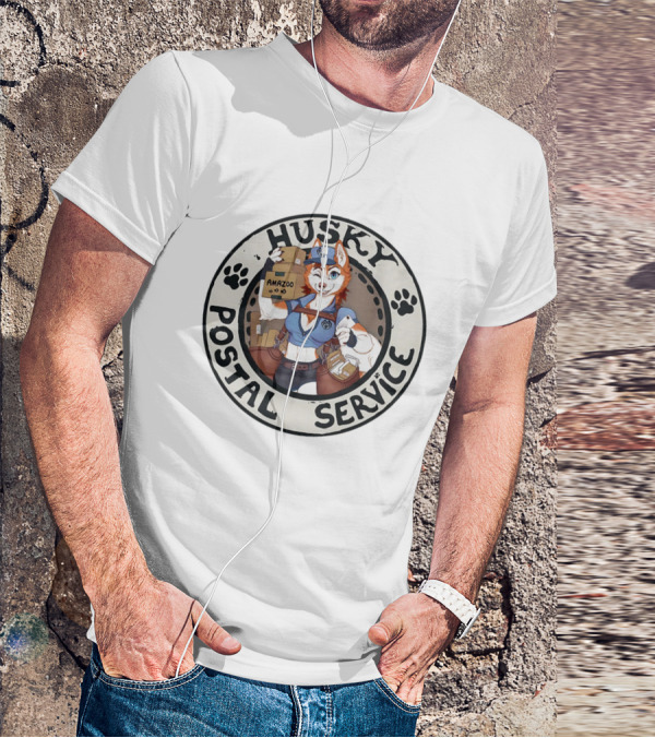 Husky Postal Service Amazoo Paw Print Circle T-Shirt