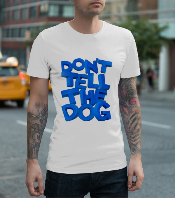 James Marriott Don't Tell The Dog Blue Text White Album T-Shirt