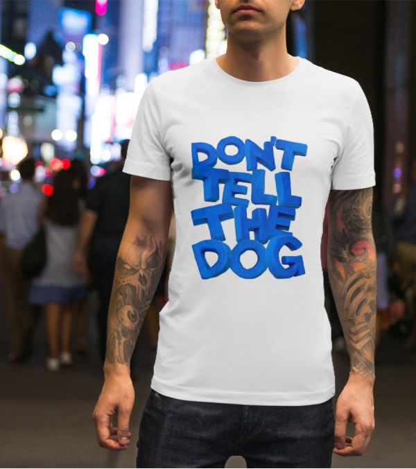 James Marriott Don't Tell The Dog Blue Text White Album T-Shirt